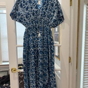 World Market -  NWT - Maxi Caftan - Blue Print -L/XL